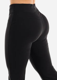High Waist Butt Lifting Black Dressy Bootcut Pants