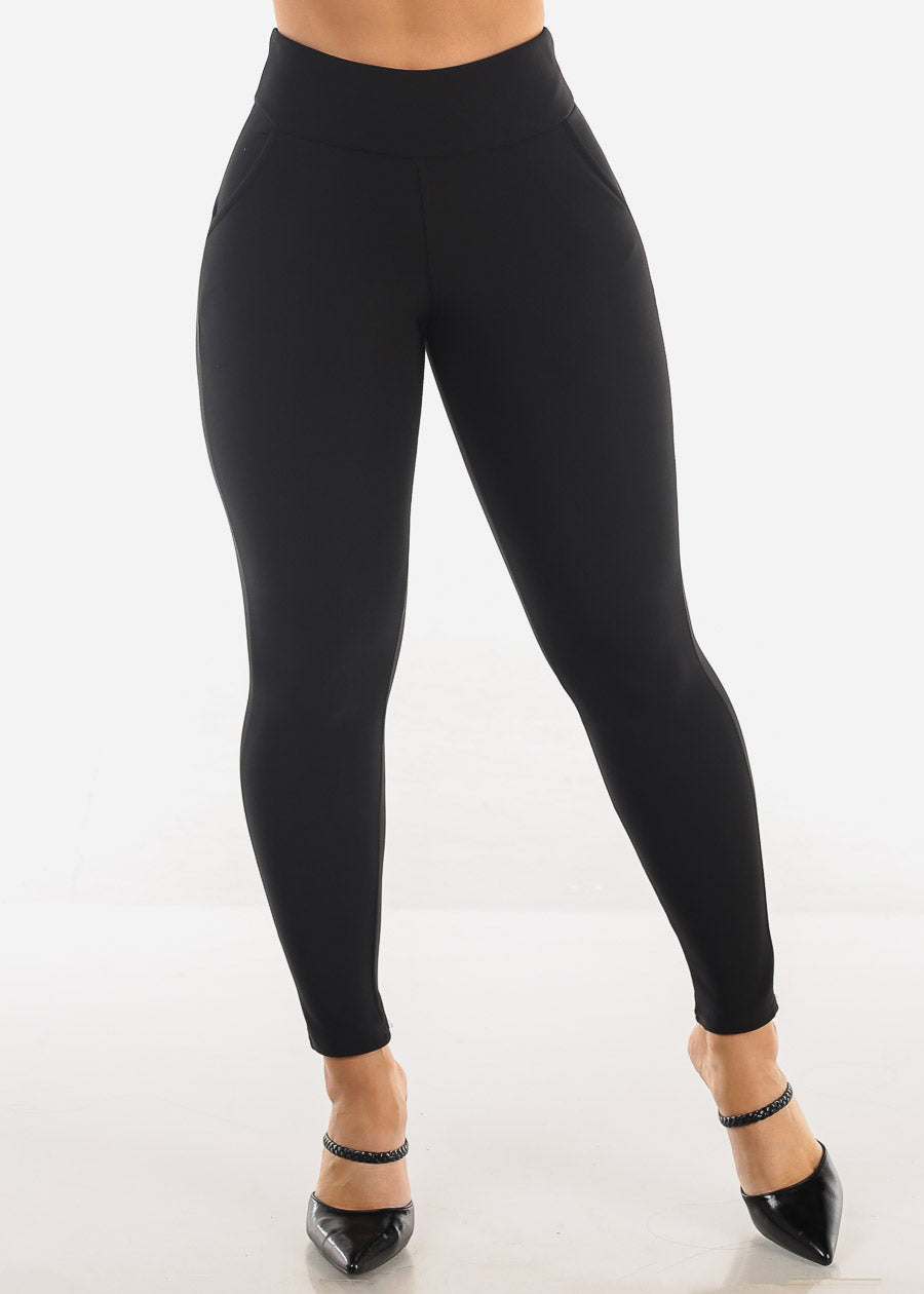 Butt Lift High Waist Black Skinny Ankle Pants