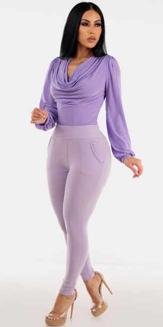 Purple Butt Lift Skinnies Outfit