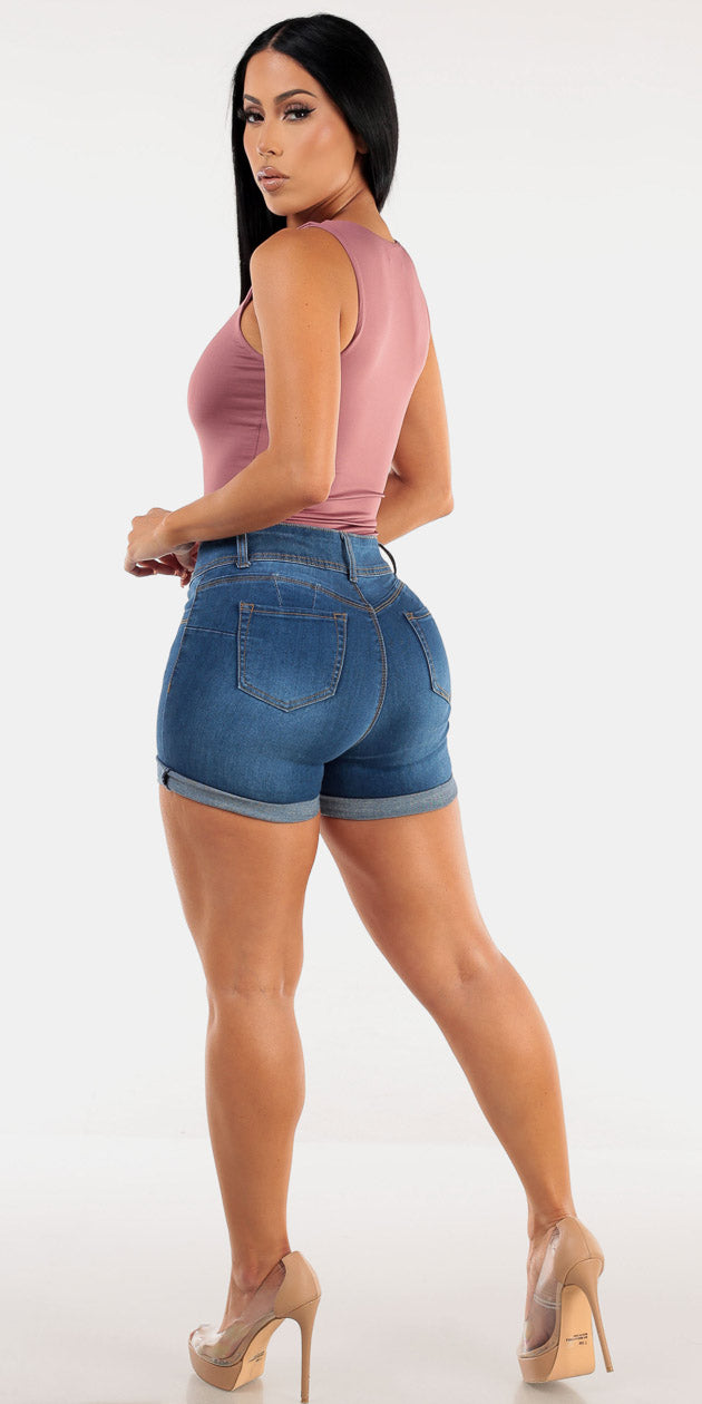 Mauve Butt Lift Denim Look