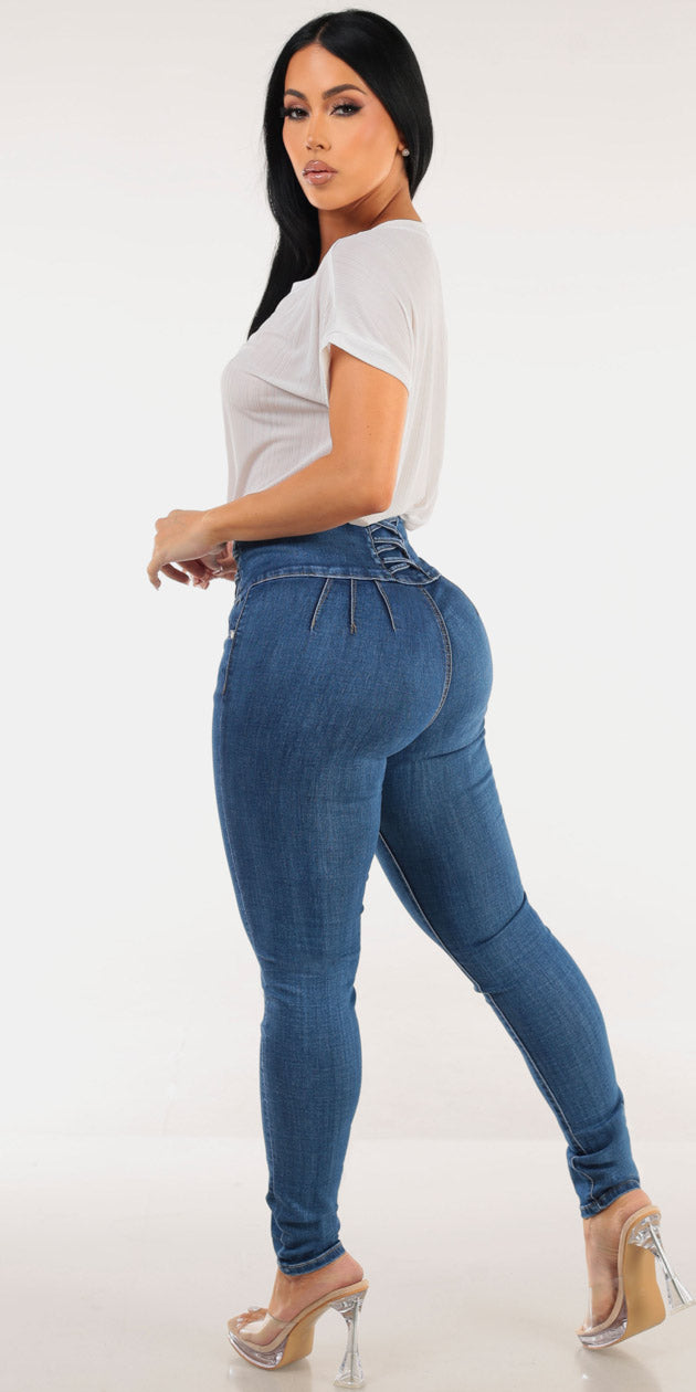 White Butt Lift Denim Combo