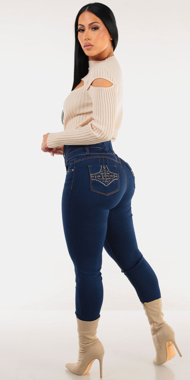 Sweater Butt Lift Denim Outfit