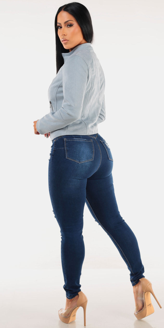 Suede Butt Lift Denim Trio