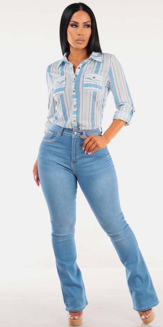 Stripe Bootcut Denim Set