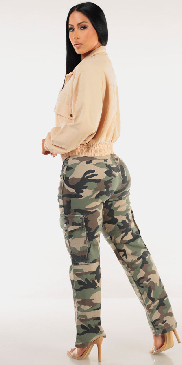 Zip Up Camo Cargo Trio