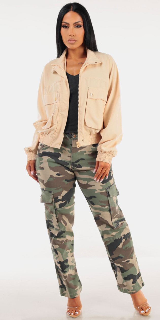 Zip Up Camo Cargo Trio