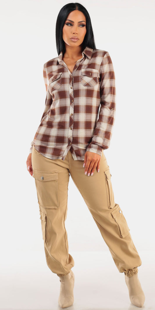 Plaid Cargo Jogger Look