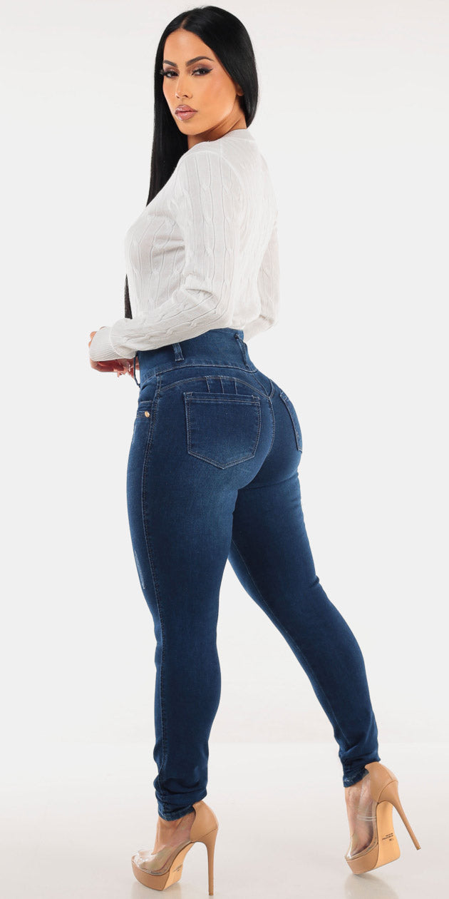 White Butt Lift Denim Set