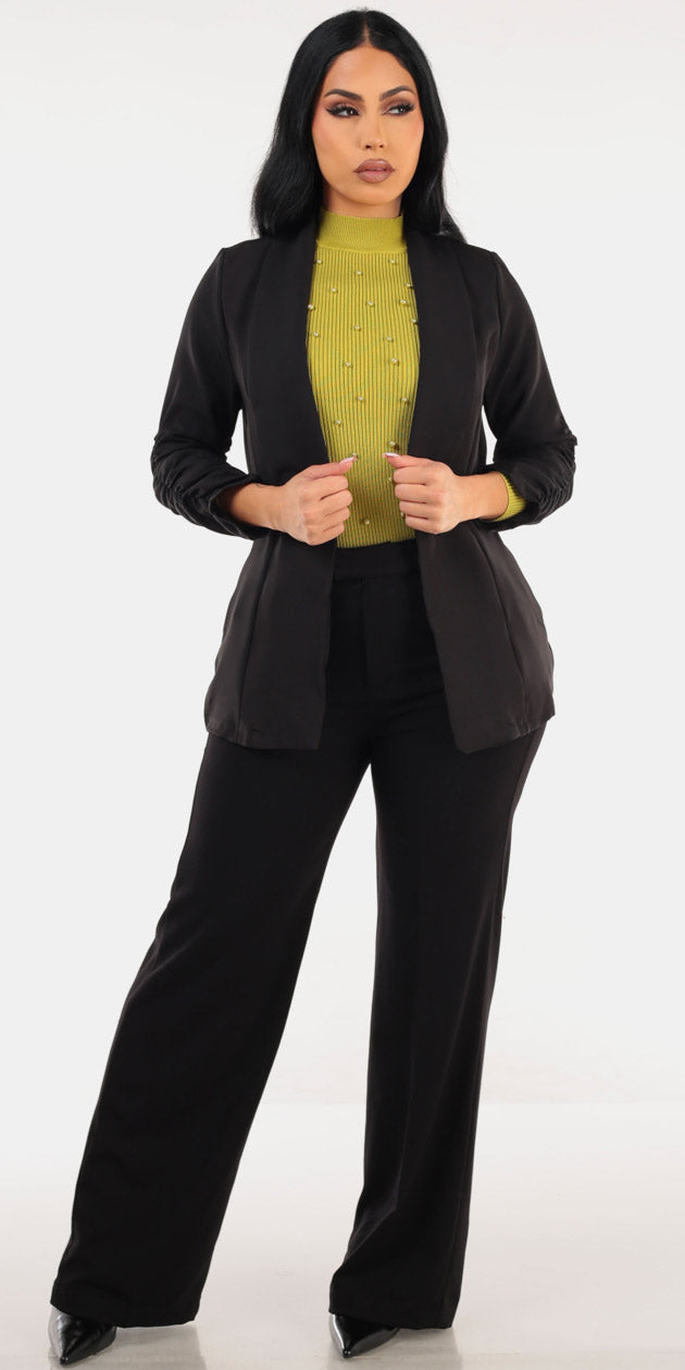 Blazer Sweater Pants Trio