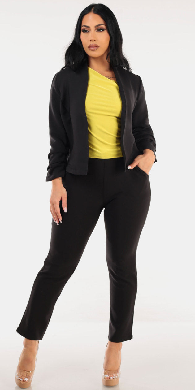 Blazer Lime Black Pants Trio