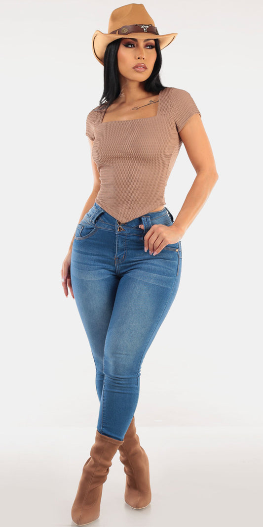 Mocha Butt Lift Denim Set