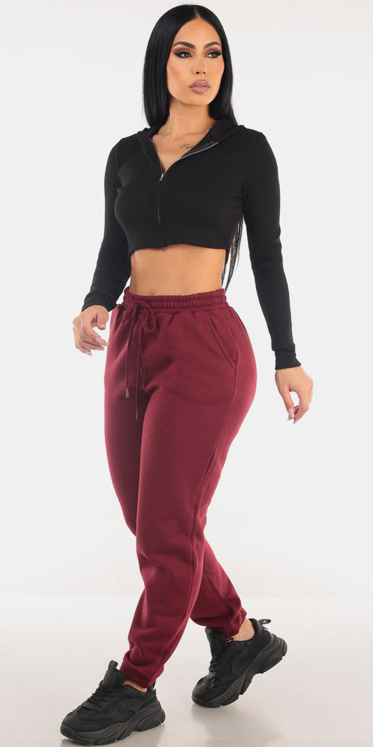 Knit Fleece Jogger Outfit