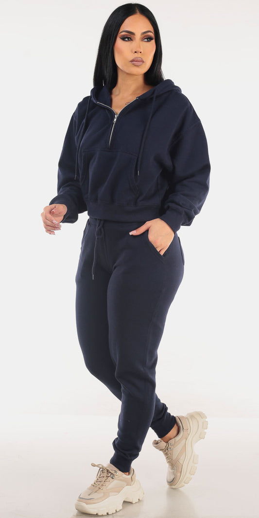 Navy Fleece Jogger Combo