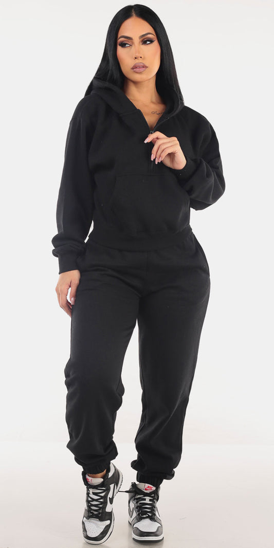 Black Hoodie & Jogger Set