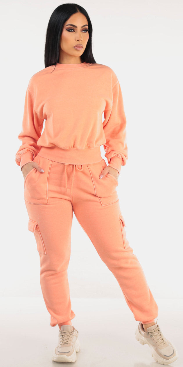 Orange Fleece Cargo Outfit