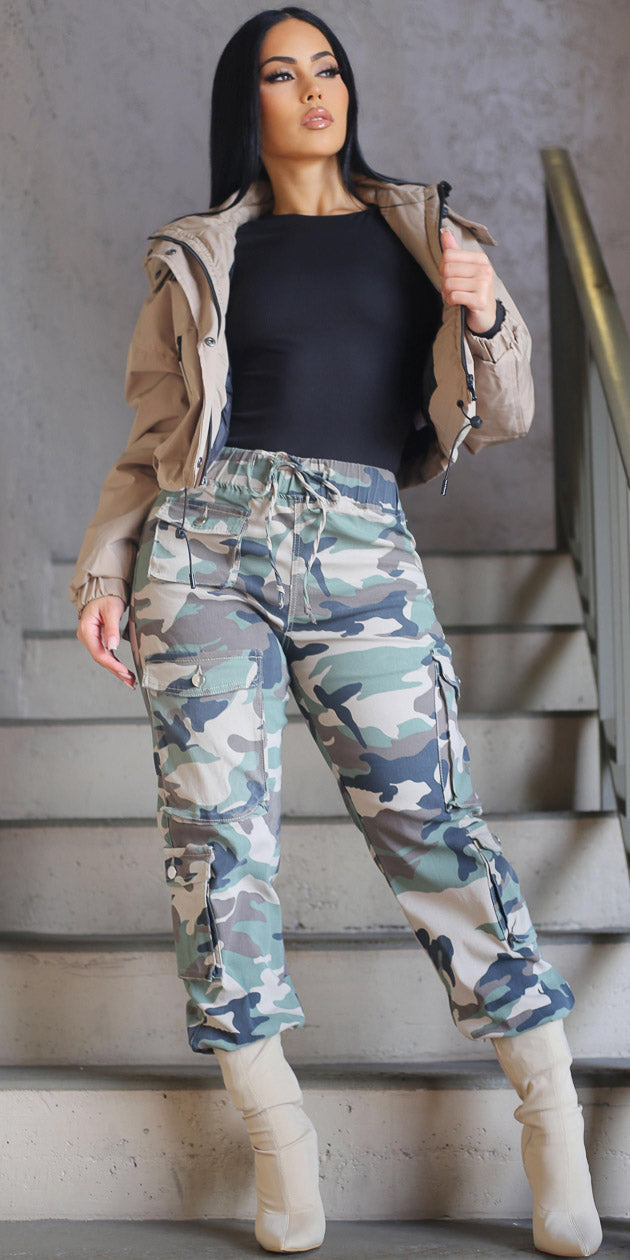 Khaki Camo Jogger Trio