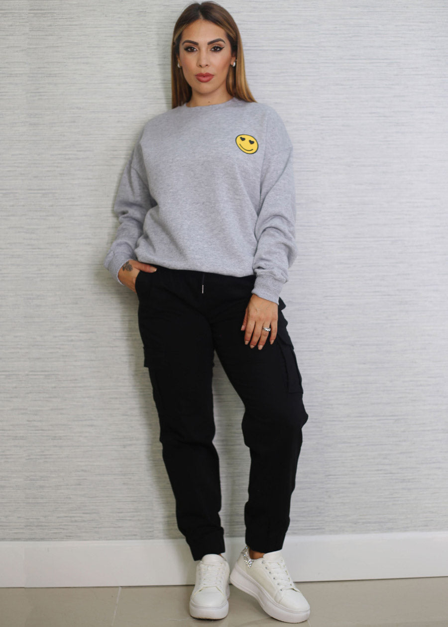 Relax Fit Fleece Oversized Sweatshirt Heather Grey