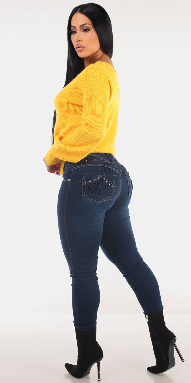 Yellow Butt Lift Skinnies Combo