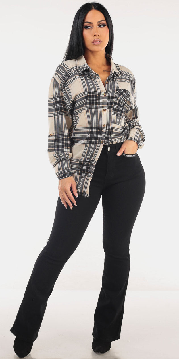 Plaid Bootcut Denim Set