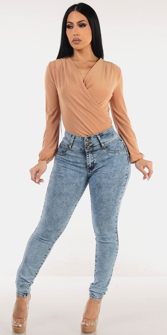 Surplice Butt Lift Denim Look