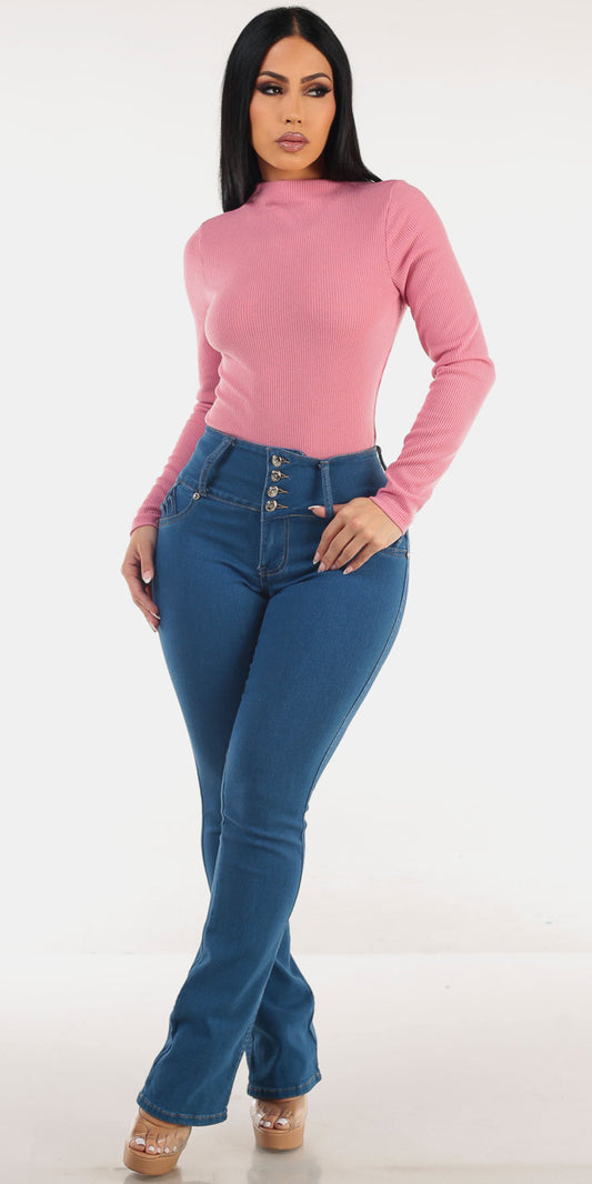 Pink Butt Lift Bootcut Outfit