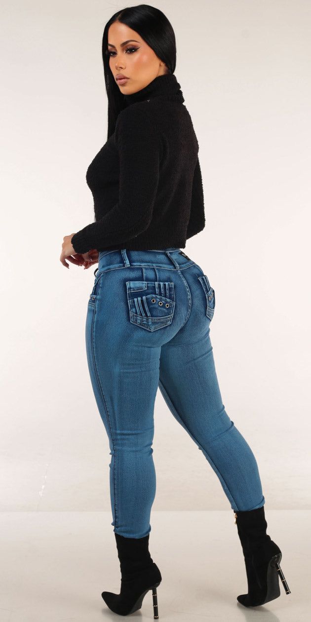 Plush Butt Lift Denim Look