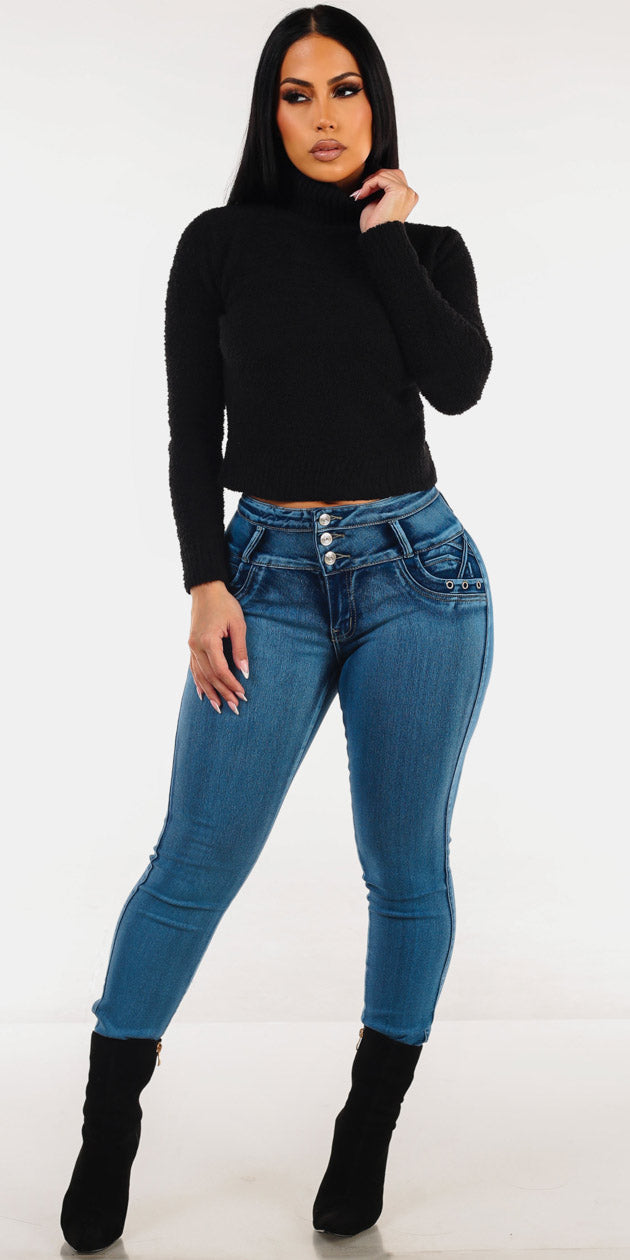 Plush Butt Lift Denim Look