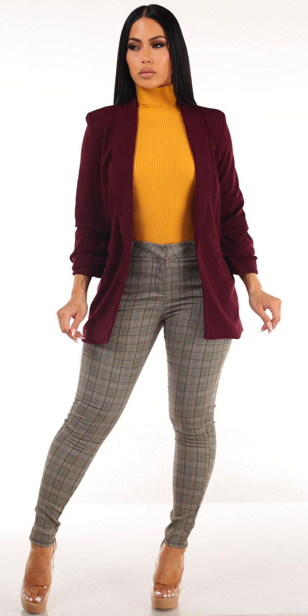 Wine Levantacola Plaid Pants Trio