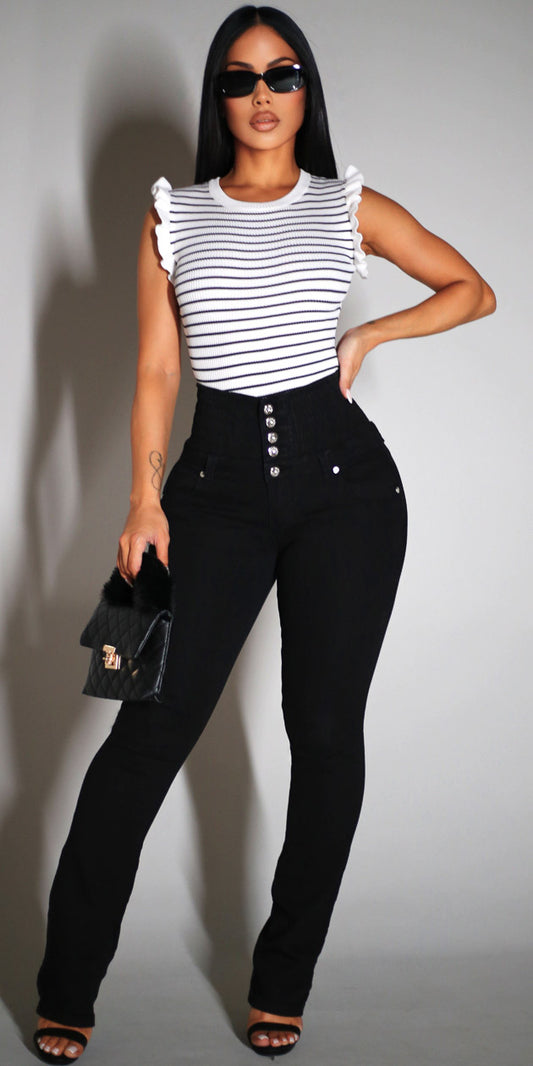 Stripe Levantacola Bootcut Denim Look