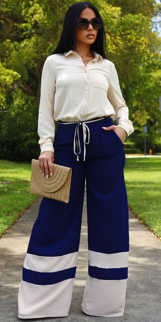 Khaki Wide Leg Pants Outfit