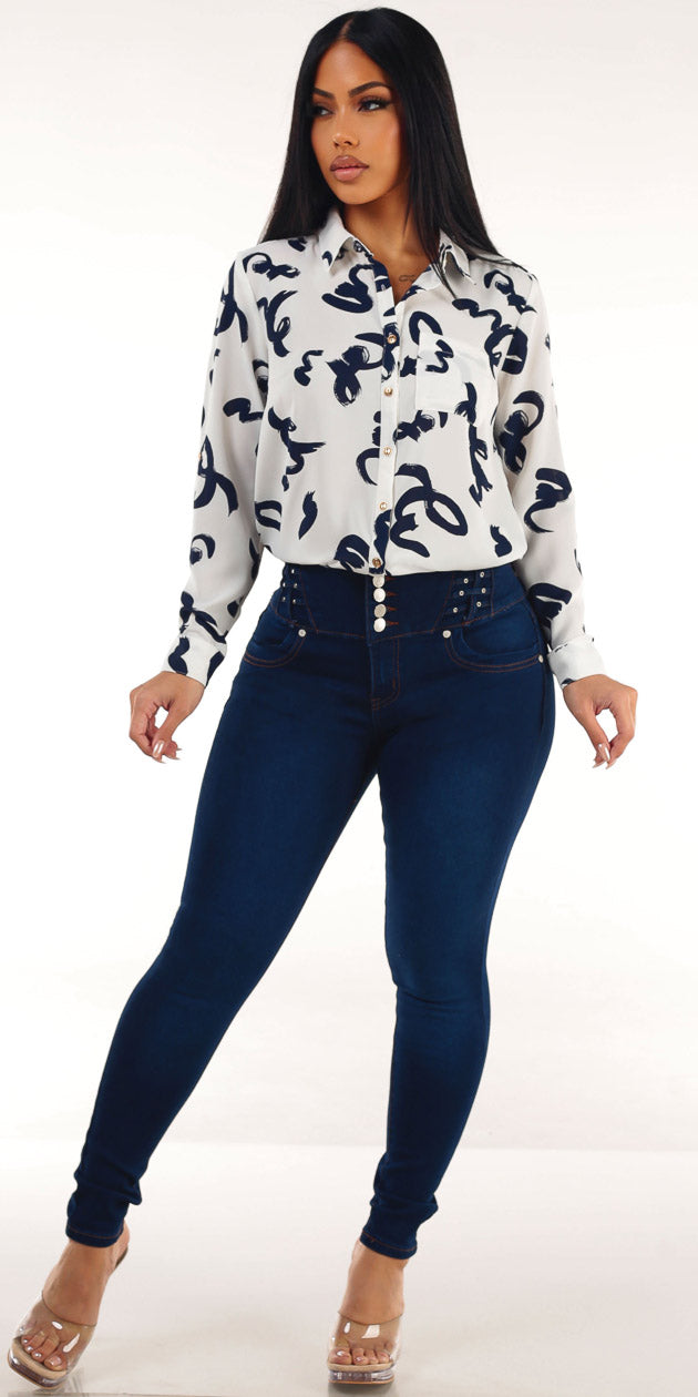 Printed Butt Lift Skinnies Combo