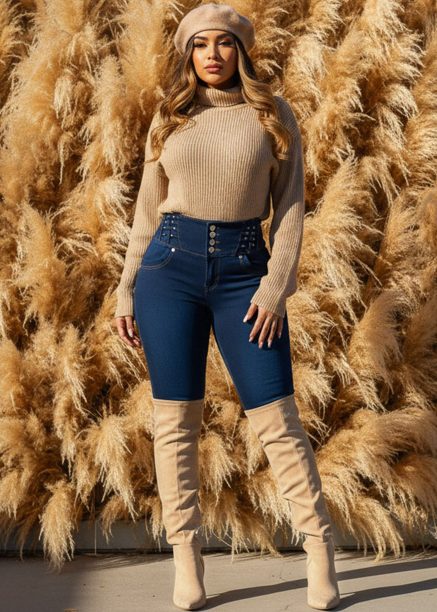 Long Sleeve Turtleneck Sweater Oatmeal