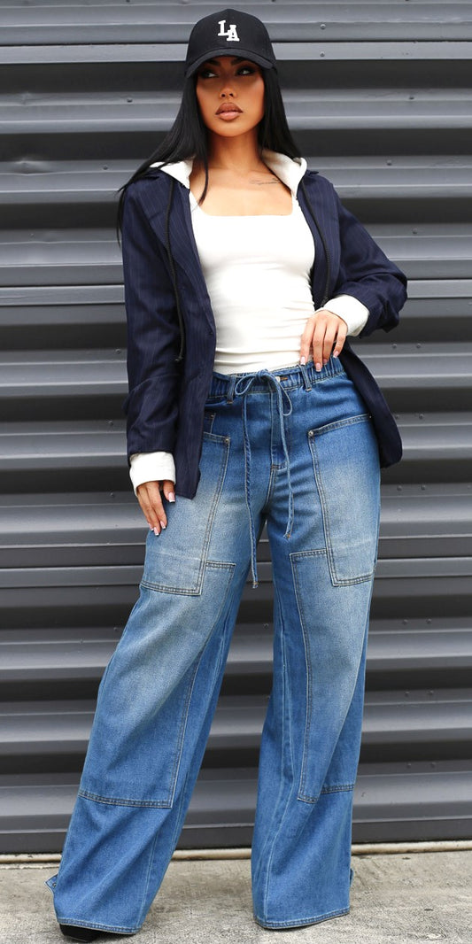 Stripe White Denim Trio