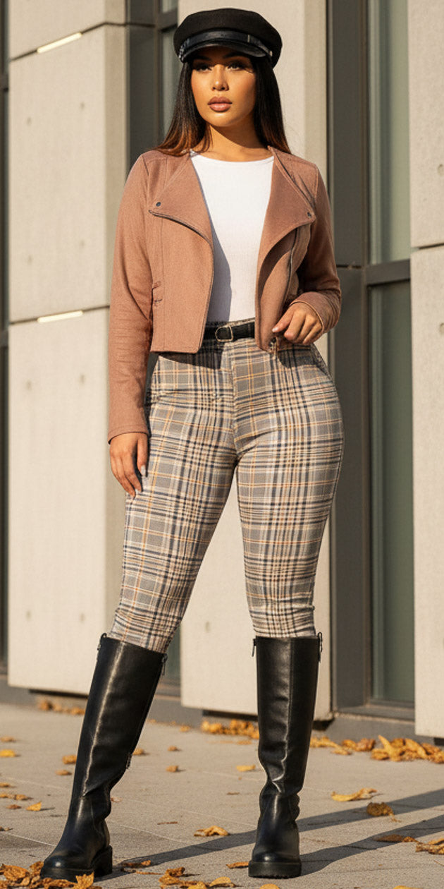 Suede White Levantacola Plaid Trio