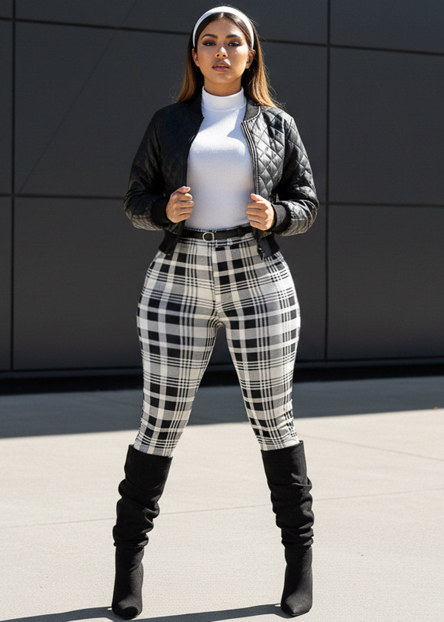 Long Sleeve Turtleneck Stretch Sweater Top White