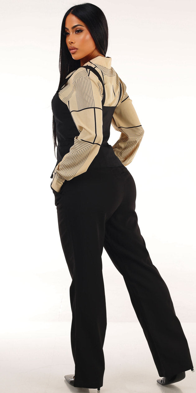 Black Print Levantacola Pants Trio