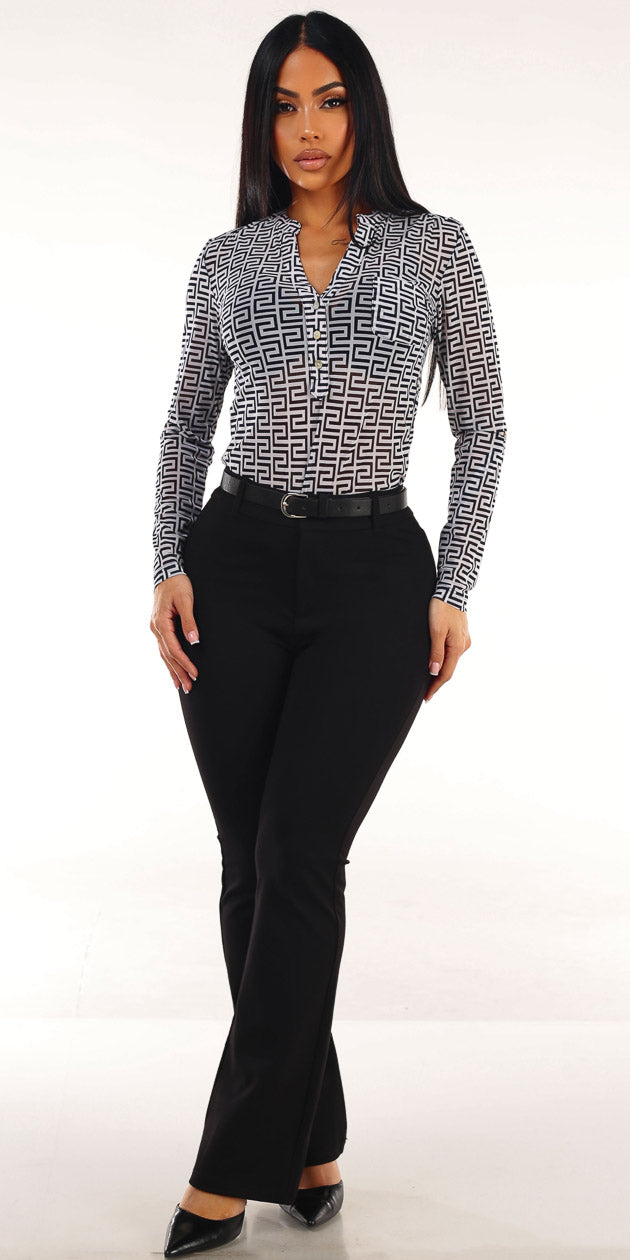 Mesh Butt Lift Bootcut Pants Outfit