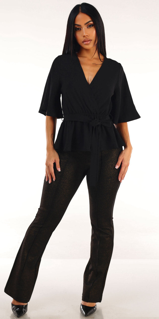 Peplum Butt Lift Pants Set