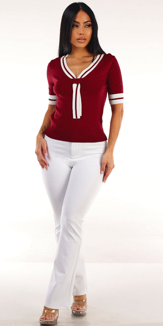 Wine Butt Lift Pants Look