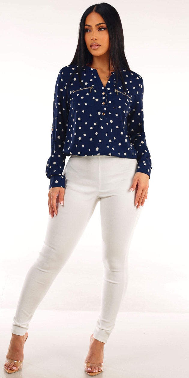 Polka Dot Skinny Pants Outfit