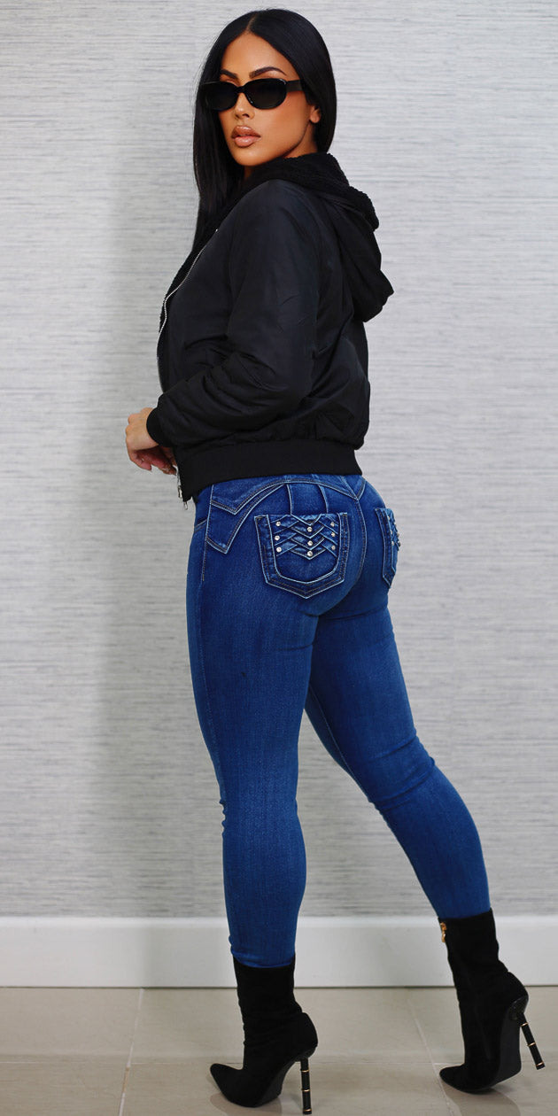 Fur Print Levantacola Denim Trio