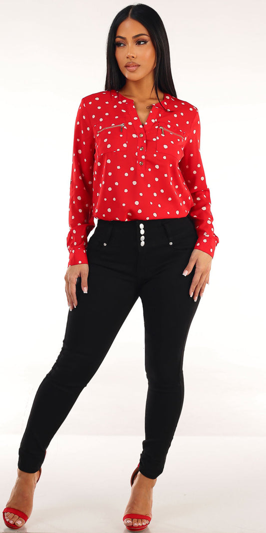 Polka Dot Levantacola Denim Outfit