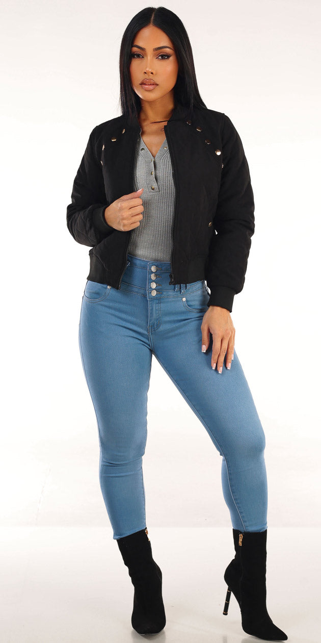 Black Knit Levantacola Denim Trio