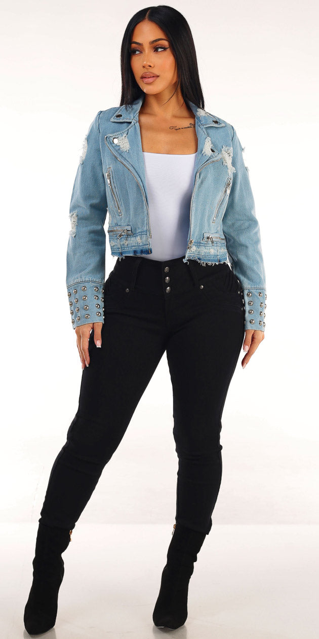 Denim White Levantacola Skinnies Trio