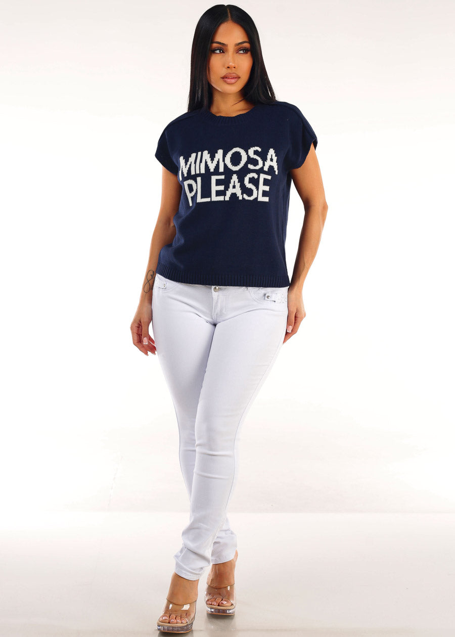 MX JEANS Mid Rise White Butt Lifting Skinny Jeans