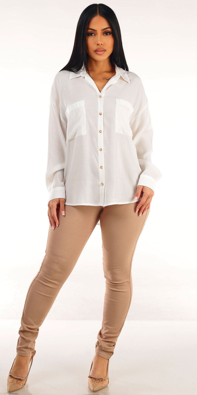 White Butt Lift Skinnies Look