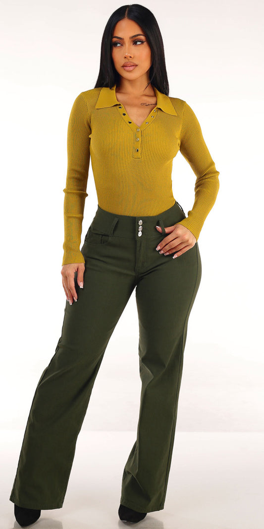 Knit Levantacola Wide Leg Pants Set