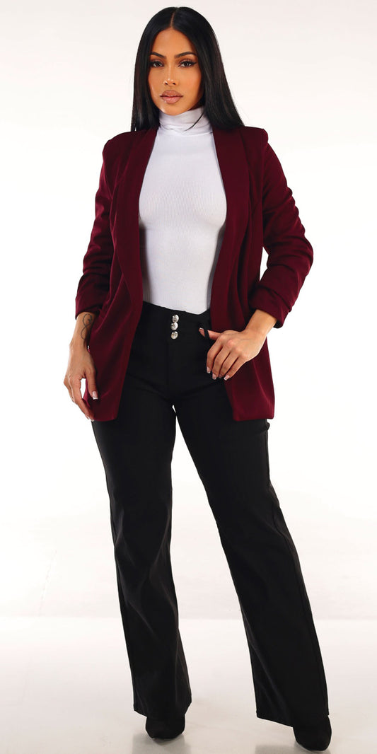 Wine Levantacola Wide Pants Trio