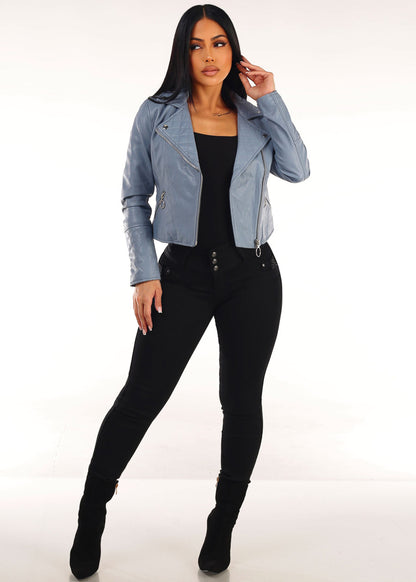 Stretchy Long Sleeve Square Neck Ribbed Top Black