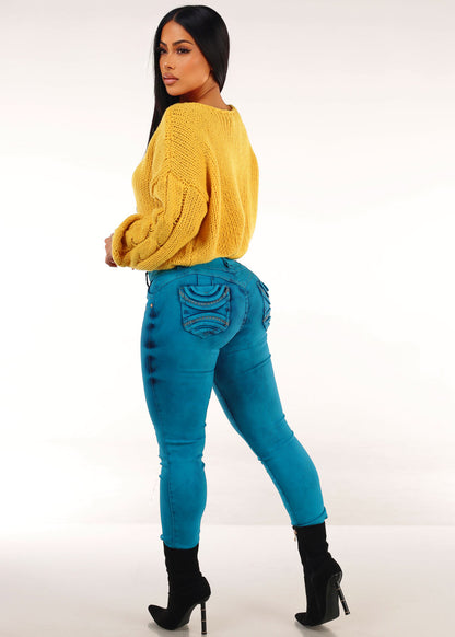 MX JEANS Butt Lift Chain Pocket Design Jeans